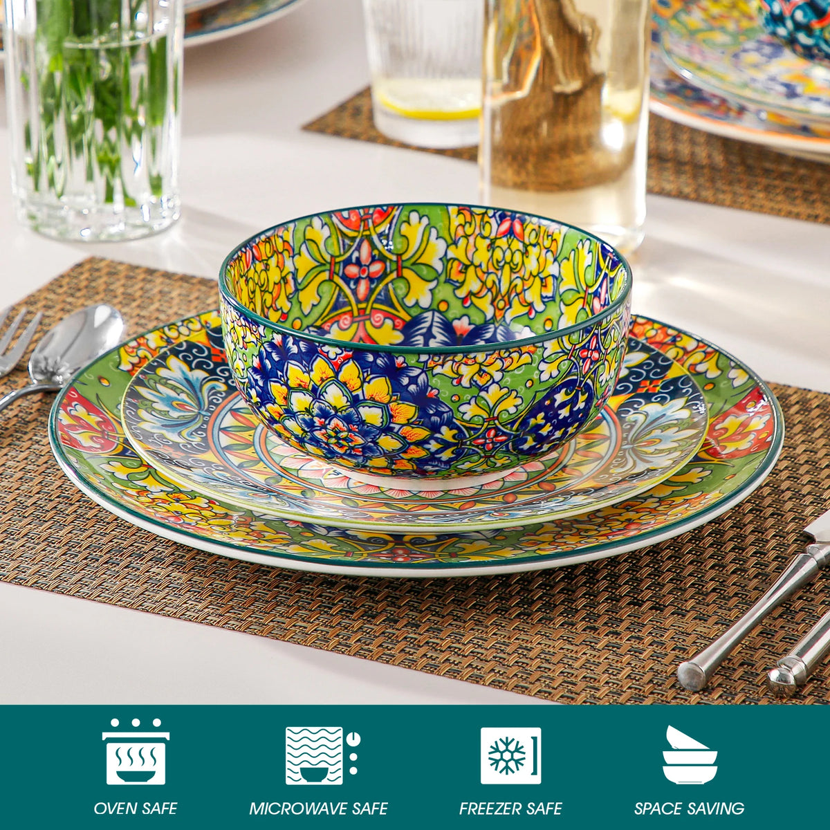 Vancasso Bohemian Ceramic Cereal Bowls for Soup Salad and Pasta