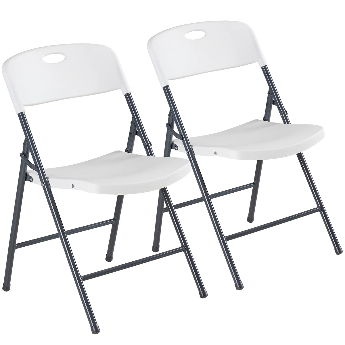 JHK Heavy Duty Stackable Folding Chairs With Ergonomic Back Support