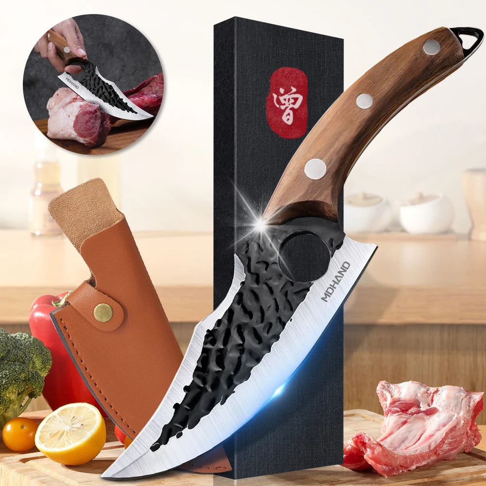 ZENG Hand Forged Stainless Steel Boning Knife for Meat Preparation