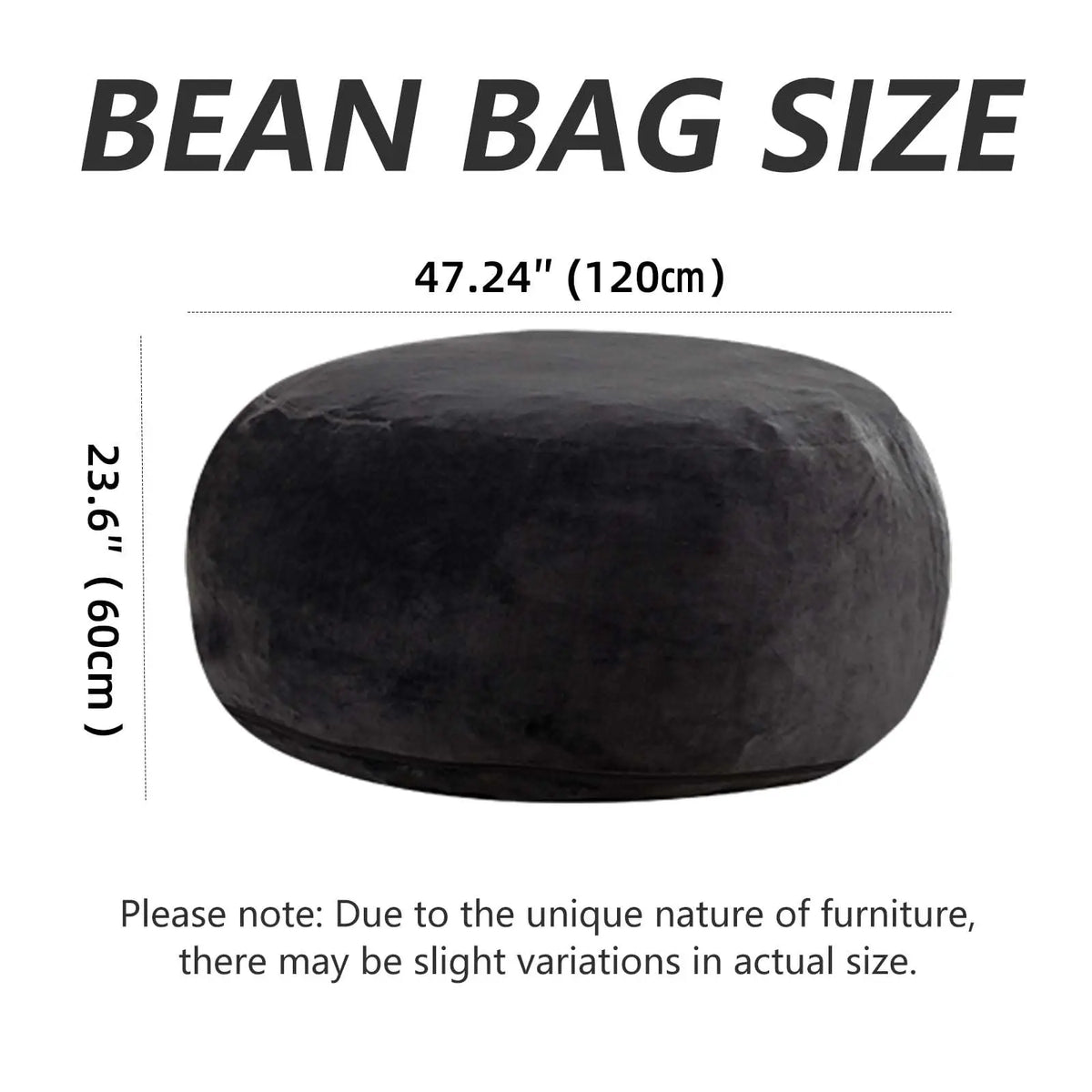 Adult Memory Foam Bean Bag Chair With Washable Soft Cover