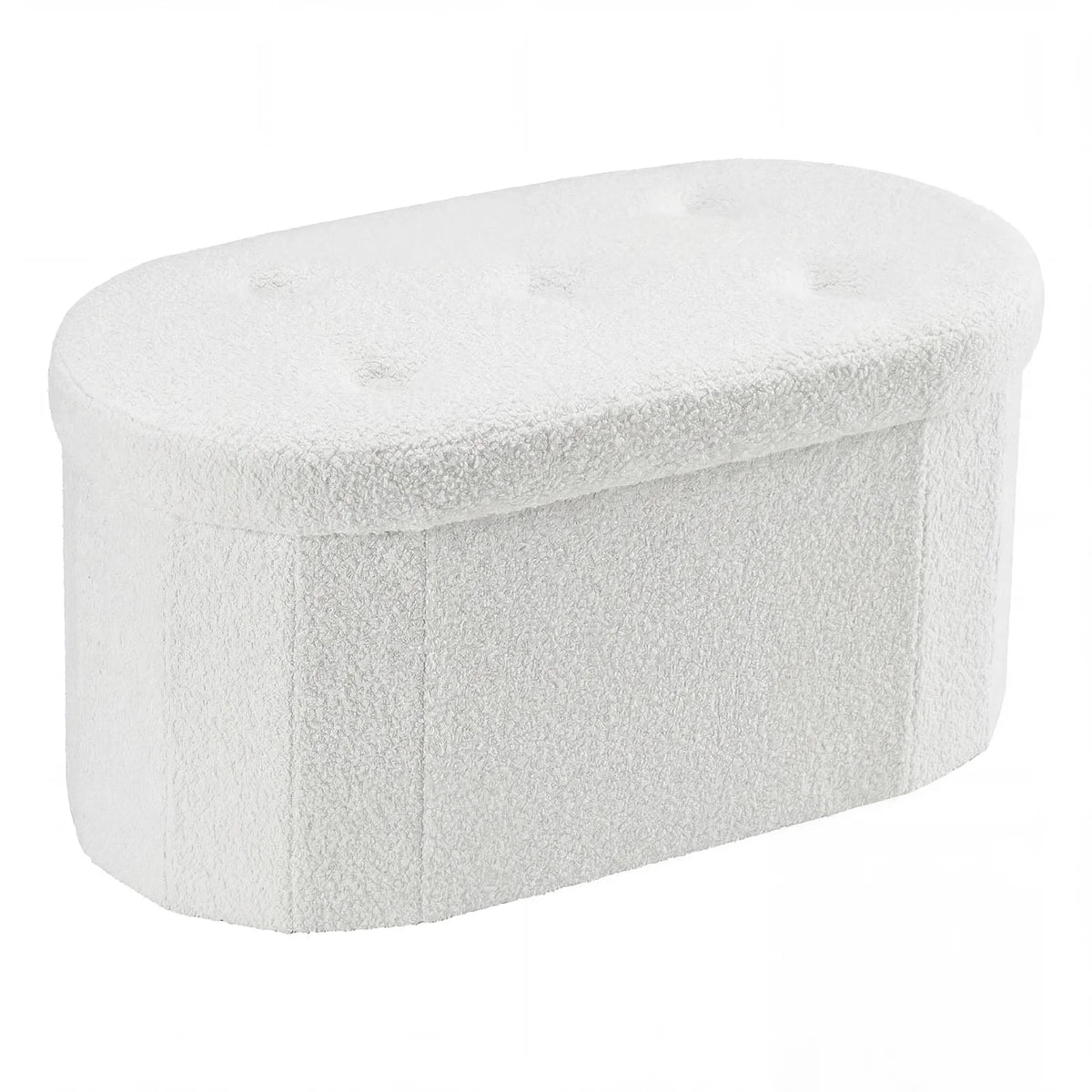 MCQ Faux Fur Ottoman Footrest Stool With Convenient Storage Chest