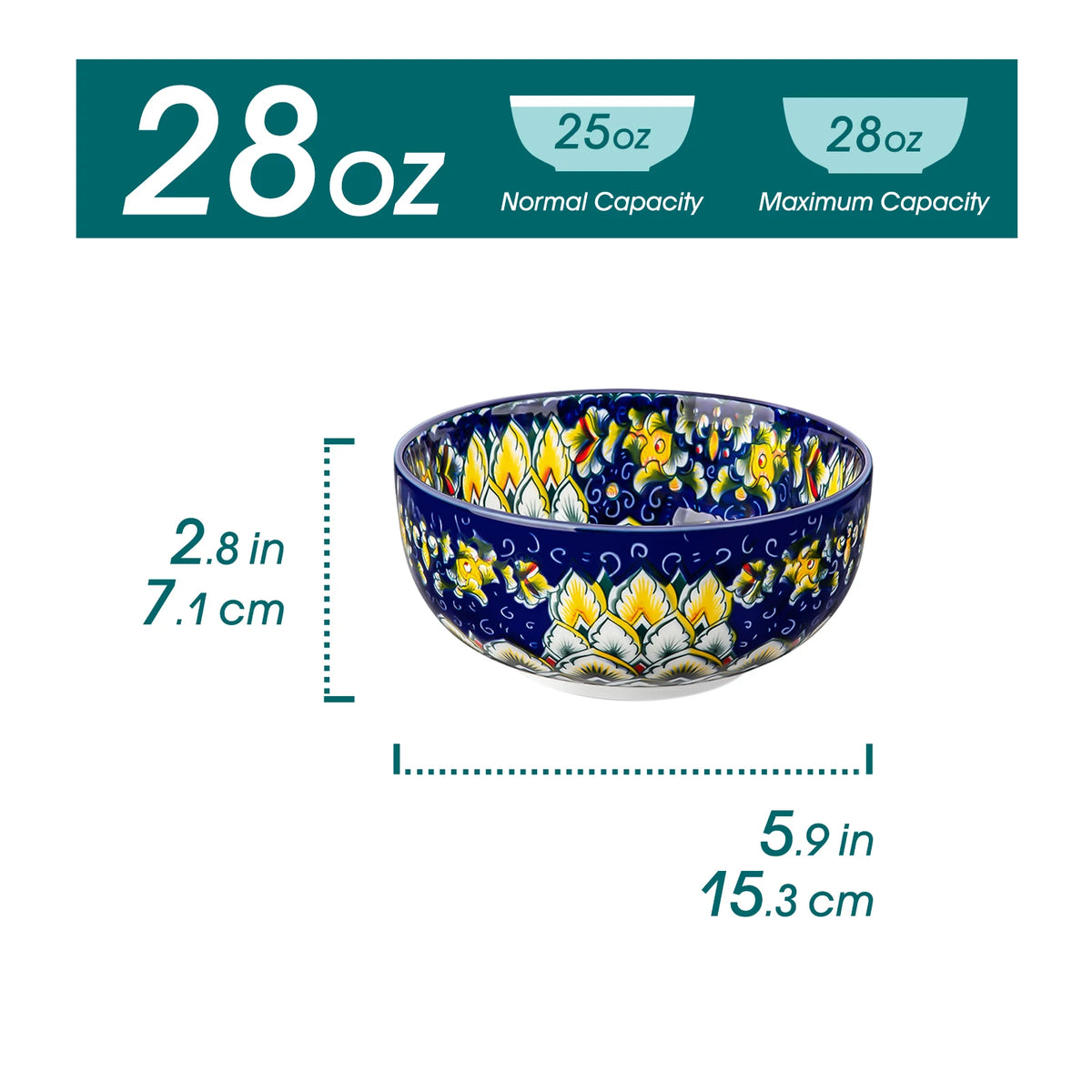 Vancasso Bohemian Ceramic Cereal Bowls for Soup Salad and Pasta