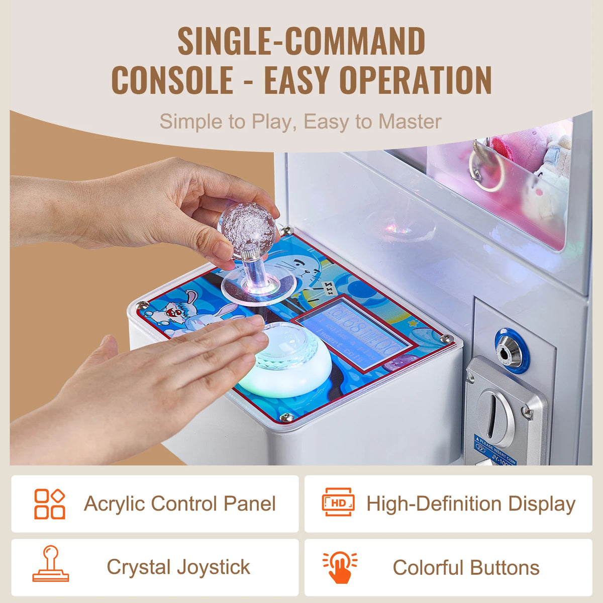 SucceBuy Commercial Arcade Claw Machine Prize Grabber Game Vending Dispenser