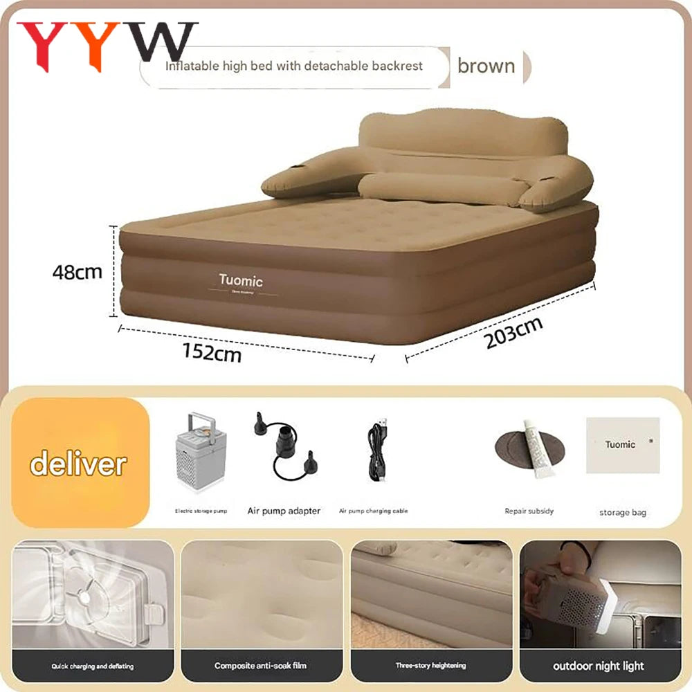 Portable Inflatable Camping Mattress for Indoor and Outdoor Use