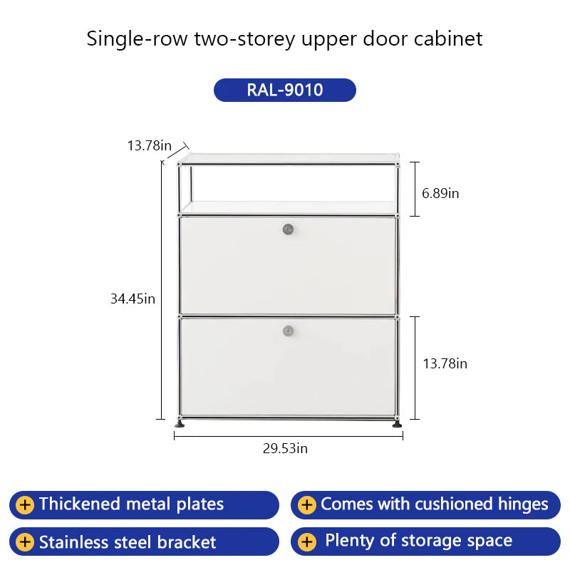Bigcityfur Modern Metal Corner TV Stand Storage Cabinet