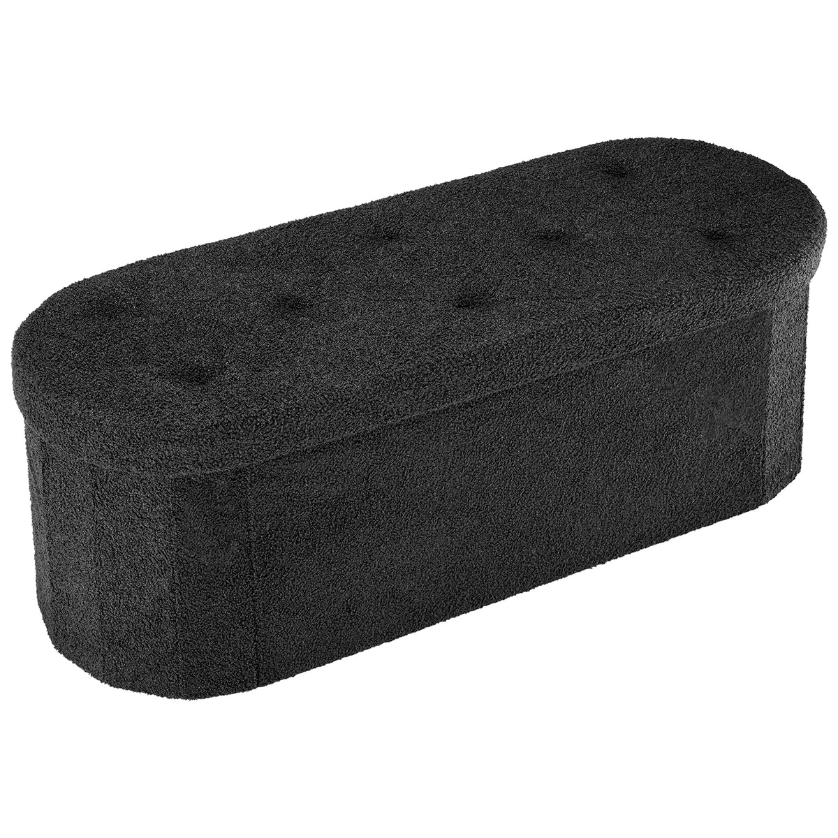 MCQ Faux Fur Ottoman Footrest Stool With Convenient Storage Chest