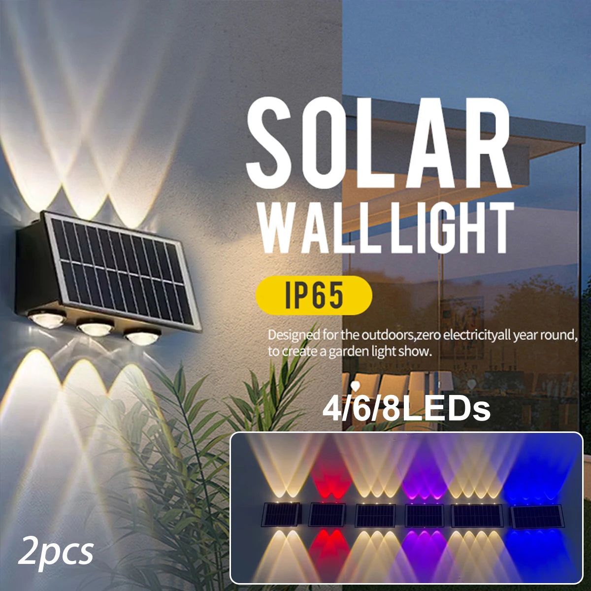DUMILOO Solar LED Waterproof Outdoor Wall Light For Gardens