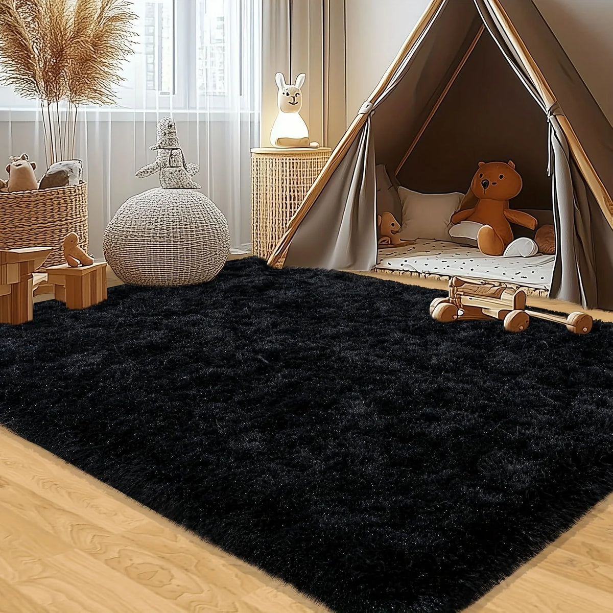 Soft Plush Geometric Rug for Bedroom and Living Room Decor