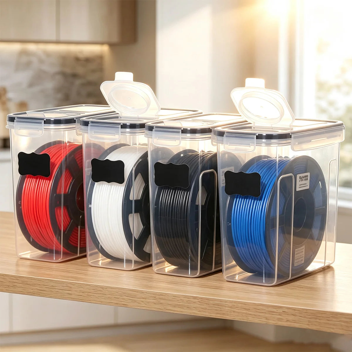3D Printer Filament Storage Jar Set With Airtight Lids