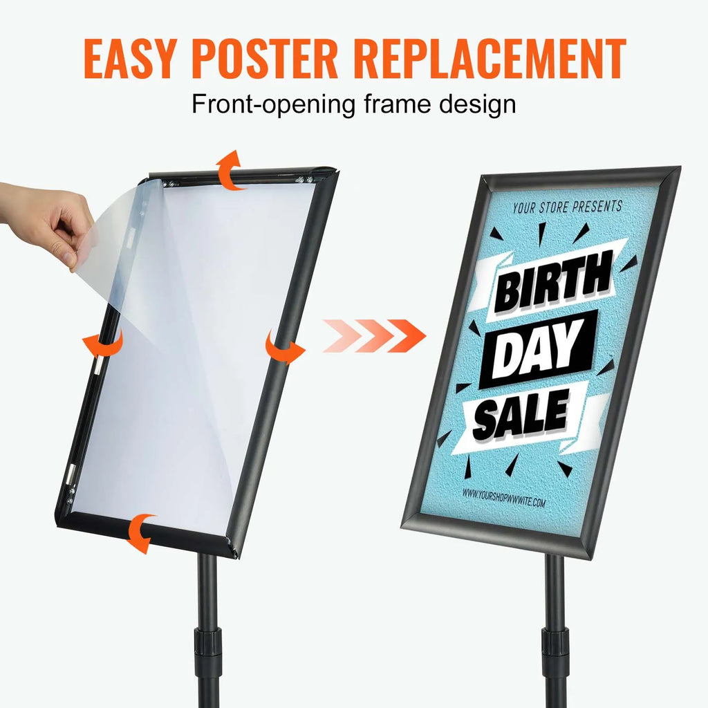 VEVOR Adjustable Pedestal Sign Holder for Indoor and Outdoor Displays