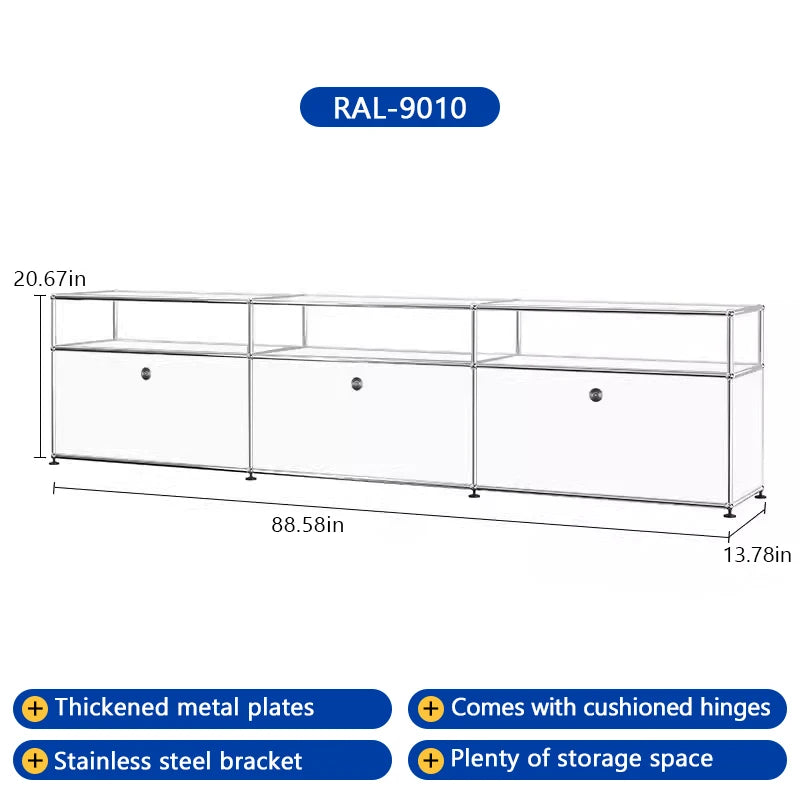 Bigcityfur Modern Metal Corner TV Stand Storage Cabinet