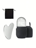 Ice Face Roller And Gua Sha Kit For Puffiness Relief