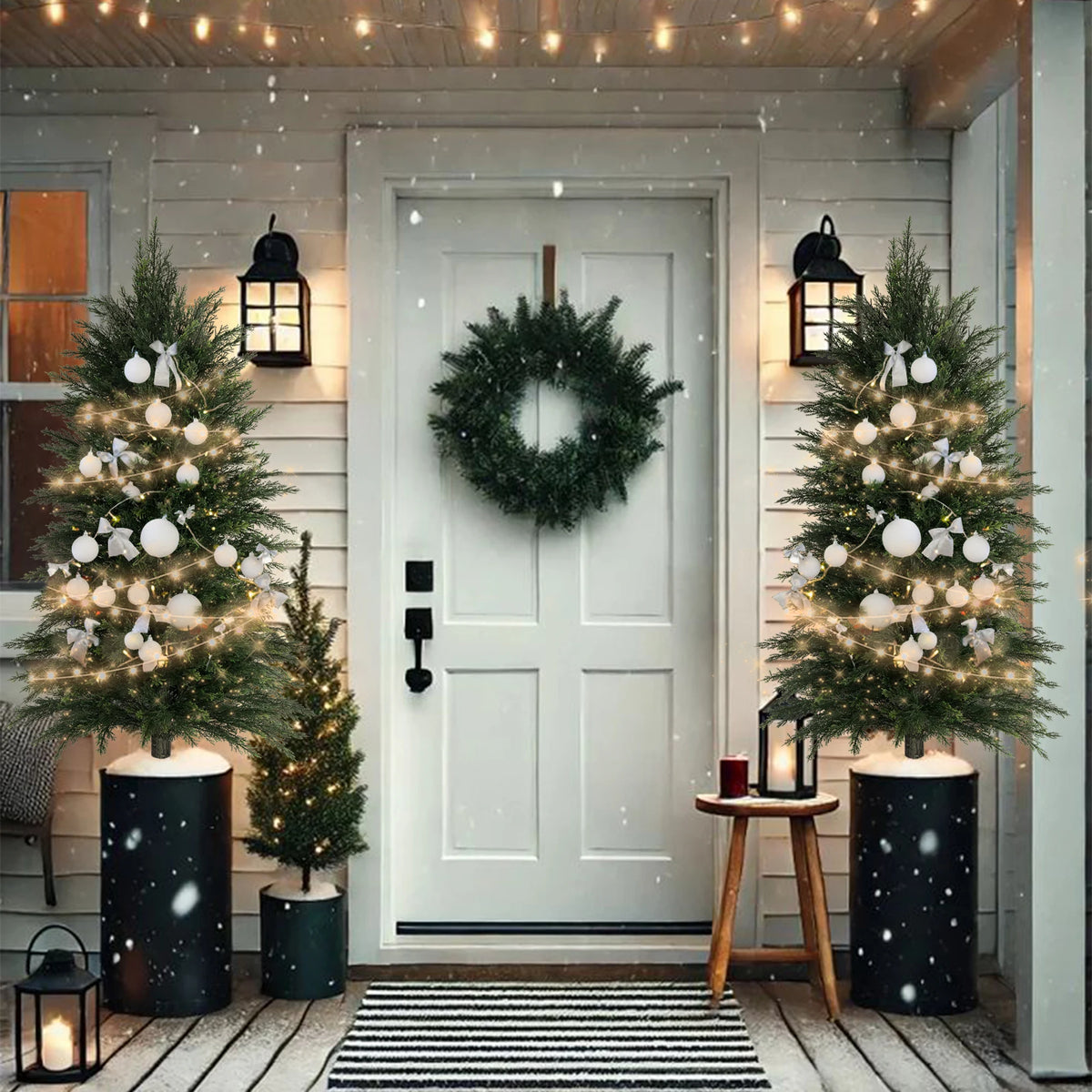 Olitree Artificial Cedar Topiary Tree Faux Evergreen Plant Decoration
