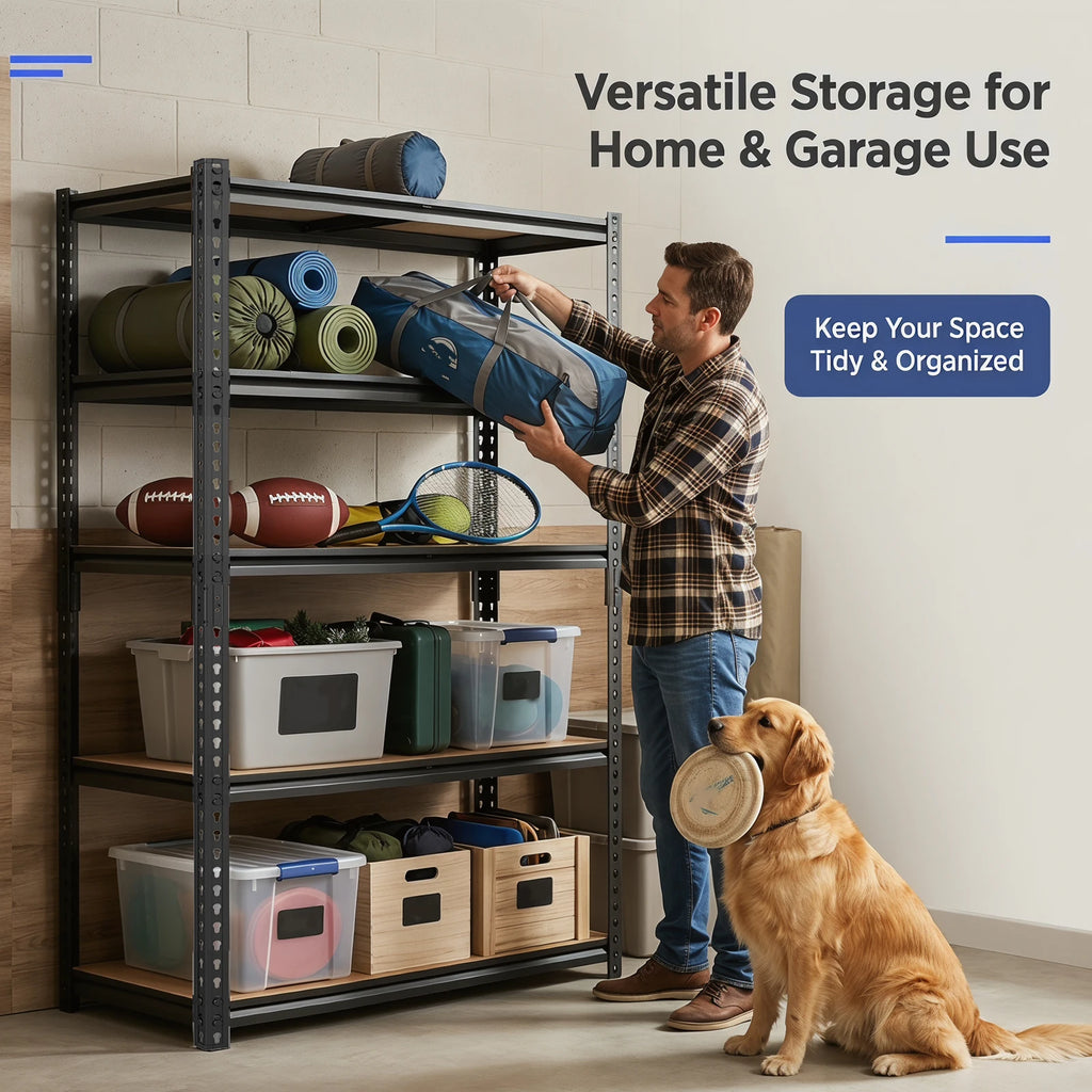 SARENZOON Adjustable Metal Storage Shelving Unit for Garage and Warehouse