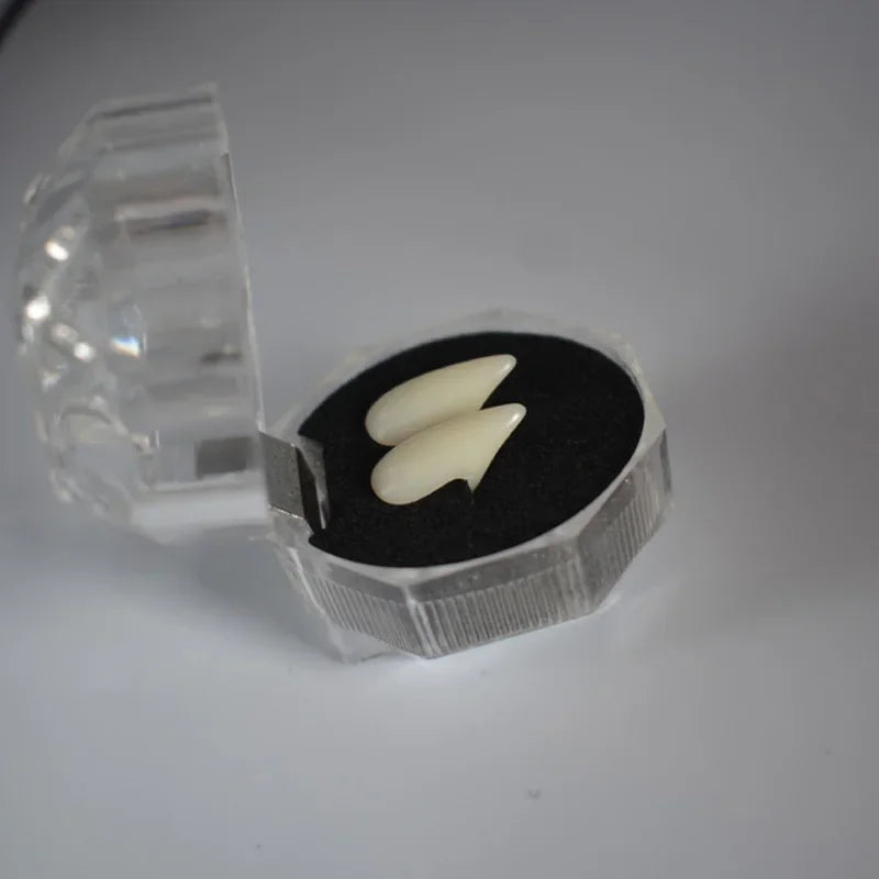 Vampire Fangs Dentures With Solid Adhesive for Halloween Costume Parties