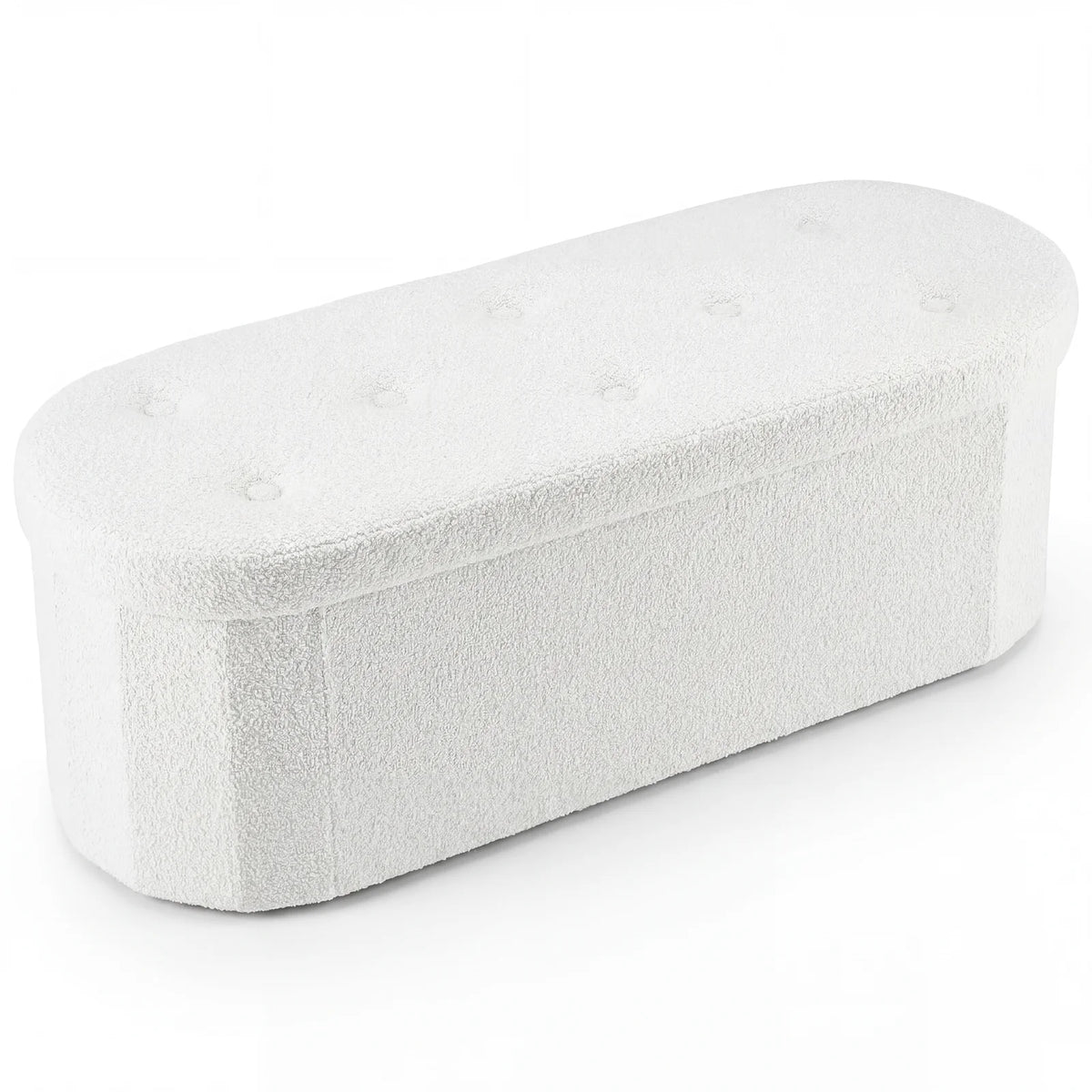 MCQ Faux Fur Ottoman Footrest Stool With Convenient Storage Chest