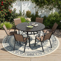 Farini Outdoor Dining Set With Round Table And Six Chairs