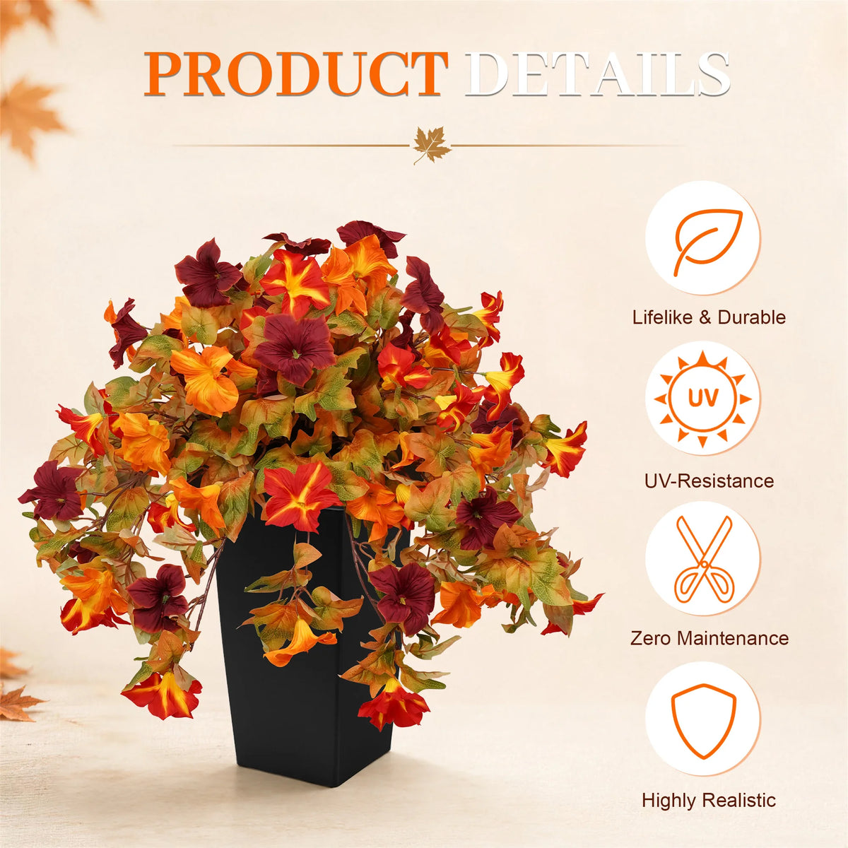 Olitree Artificial Fall Hanging Flowers for Outdoor Porch Decor