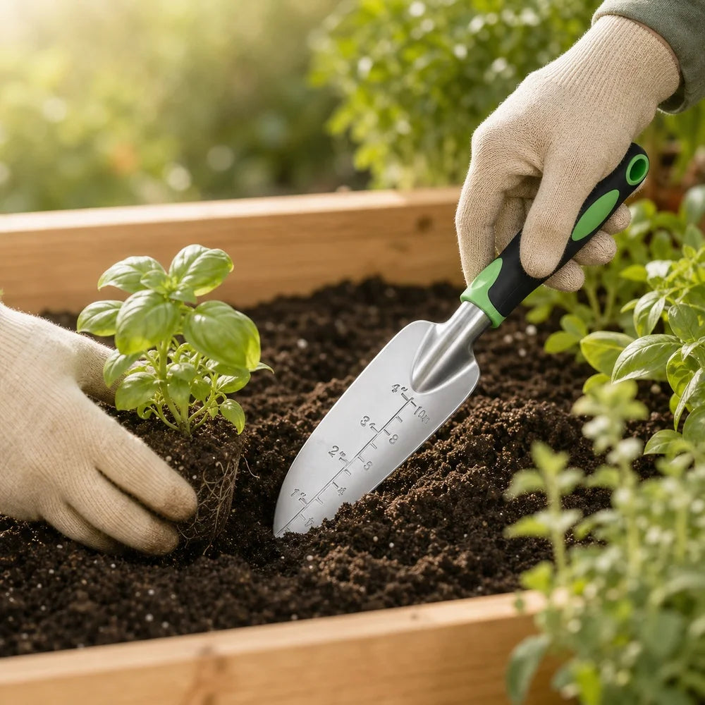 Garden Hand Tool Set With Trowel Cultivator And Pruning Shears