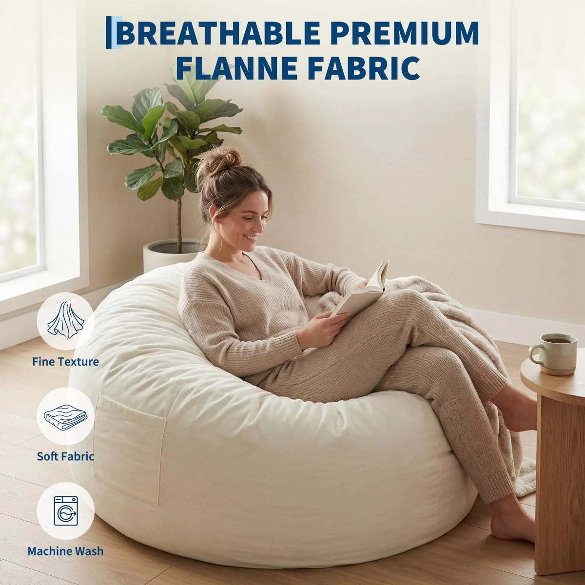 HiMISS Convertible Memory Foam Bean Bag Chair And Bed
