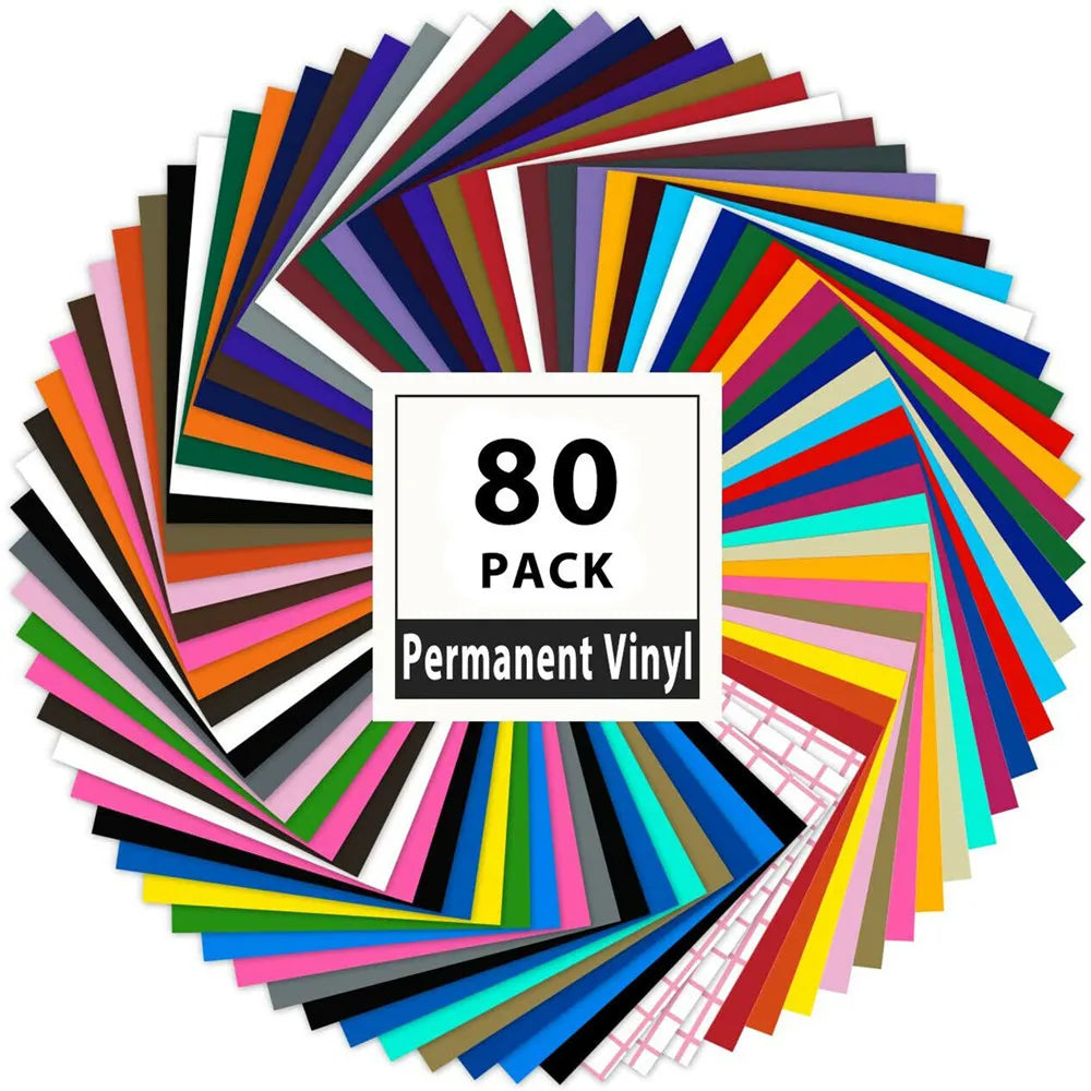 HTVRONT Permanent Adhesive Vinyl Sheets and Transfer Tape Bundle