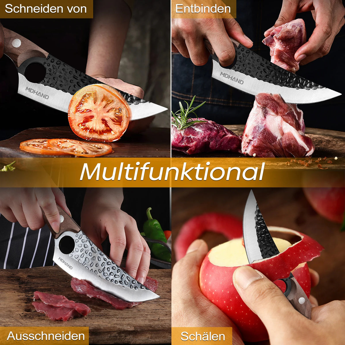 ZENG Hand Forged Stainless Steel Boning Knife for Meat Preparation