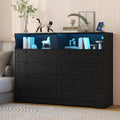 HiMISS Wood LED Dresser TV Stand With Charging Station