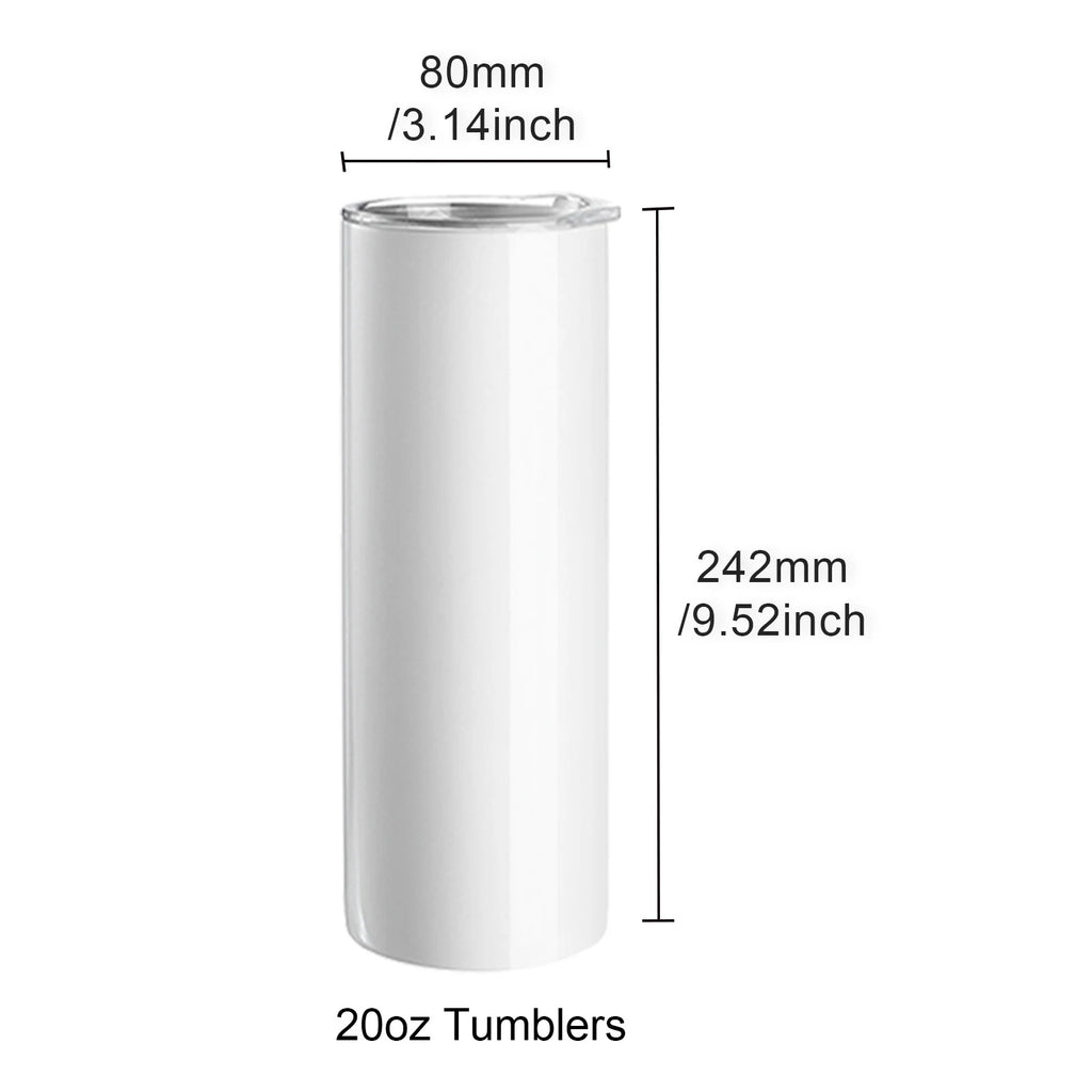 SucceBuy Stainless Steel Sublimation Tumblers With Clear Lids
