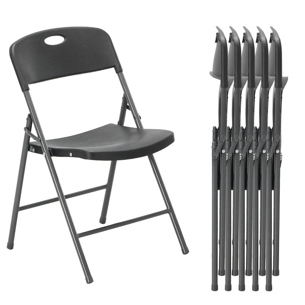 JHK Heavy Duty Stackable Folding Chairs With Ergonomic Back Support
