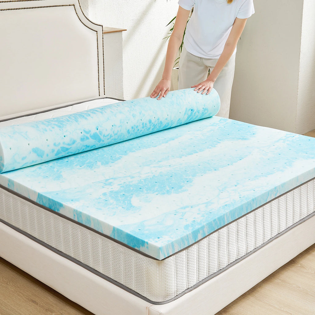 JHK Gel Memory Foam Mattress Topper for Cooling Comfort