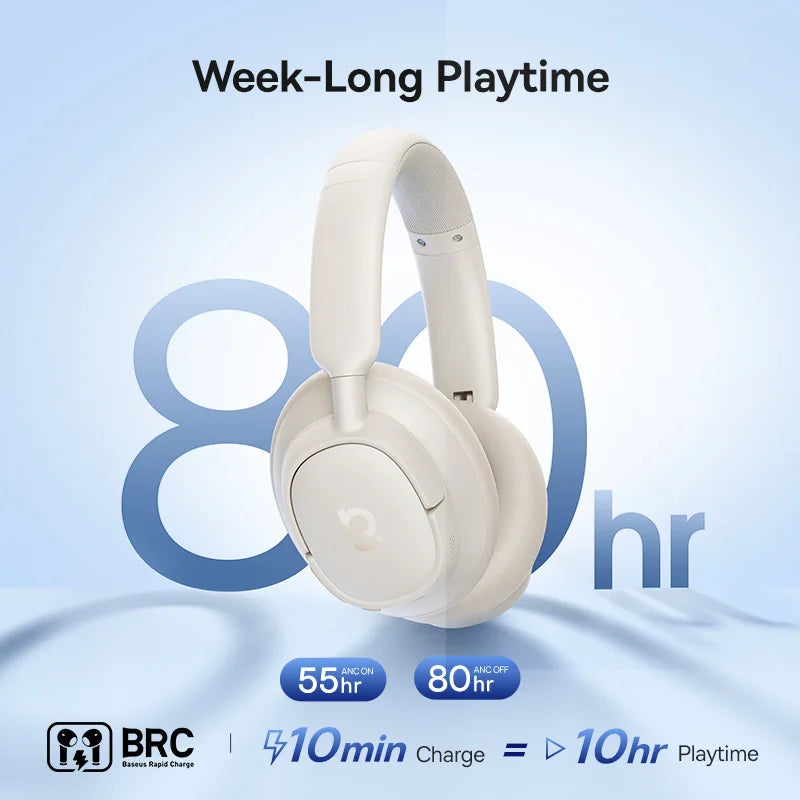 Baseus Bass Bluetooth Noise Cancelling Wireless Over Ear Headphones