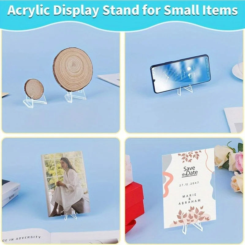 Acrylic Triangle Display Stand for Coins Photos Cards and Phones