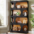 Tribesigns Four Tier S Shaped Bookcase With Decorative Display Shelves