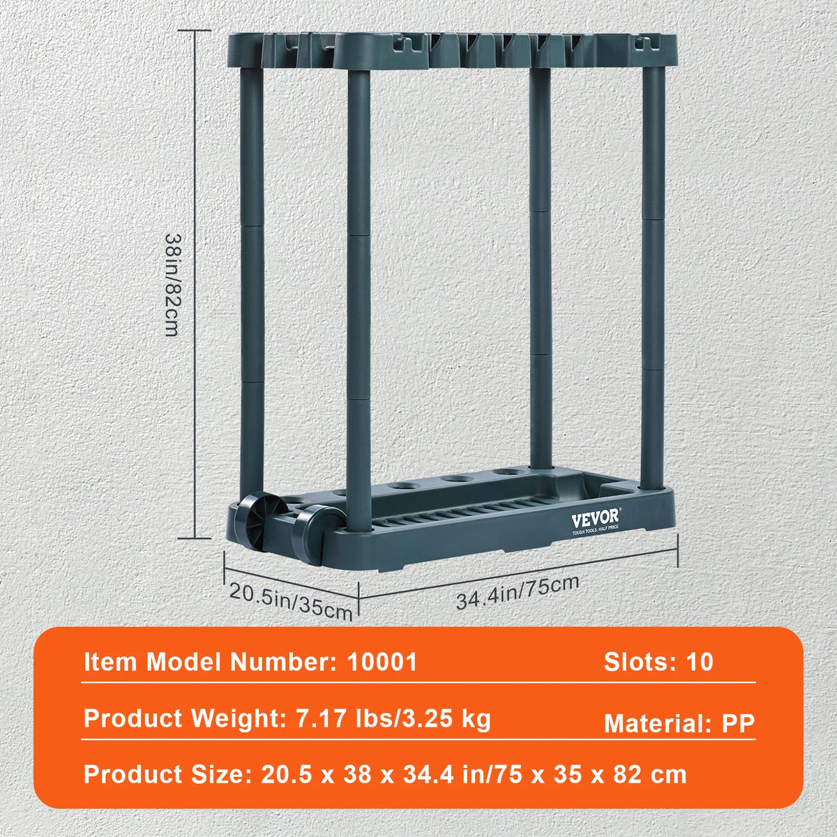 SucceBuy Garden Tool Organizer Rack for Garage Storage and Organization