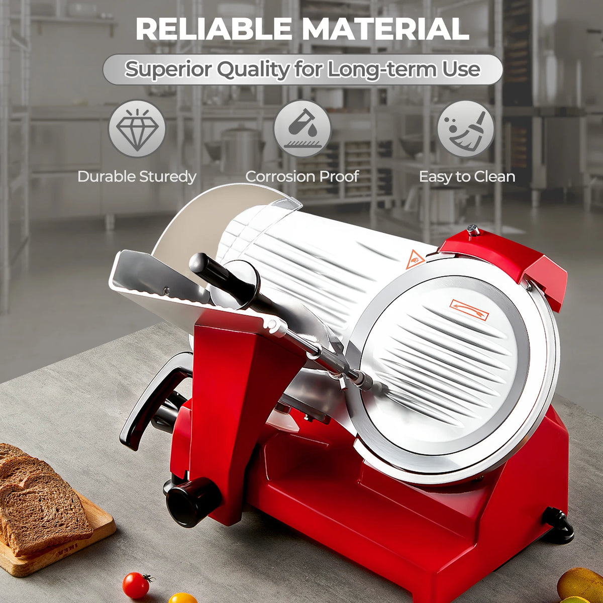 Commercial Electric Meat Slicer With Adjustable Deli Food Cutter