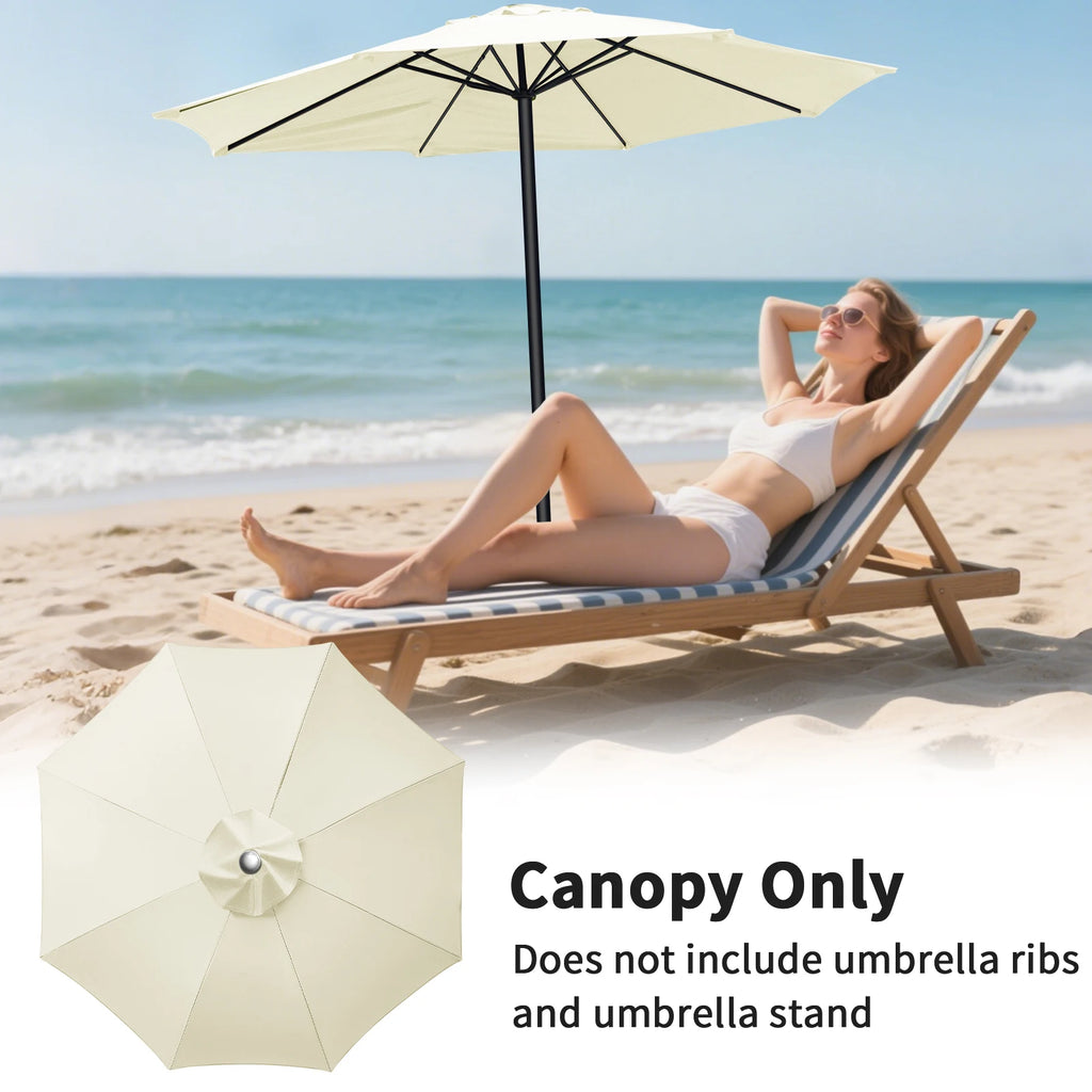 Waterproof Replacement Patio Umbrella Canopy Cover for Outdoor Garden