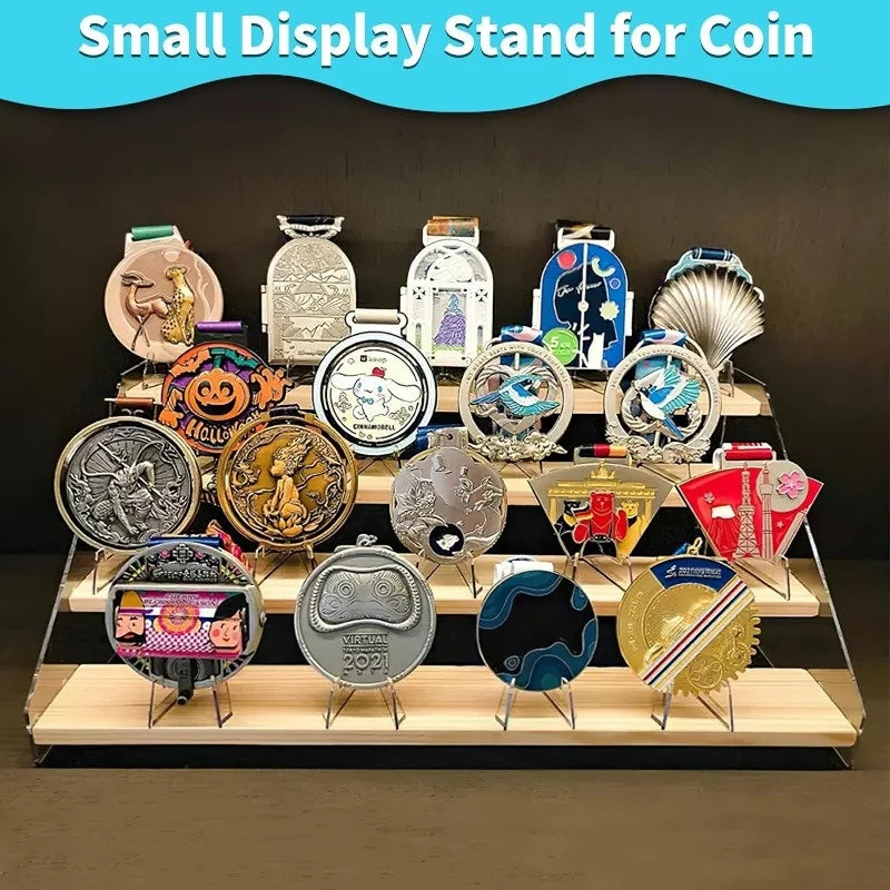 Acrylic Triangle Display Stand for Coins Photos Cards and Phones