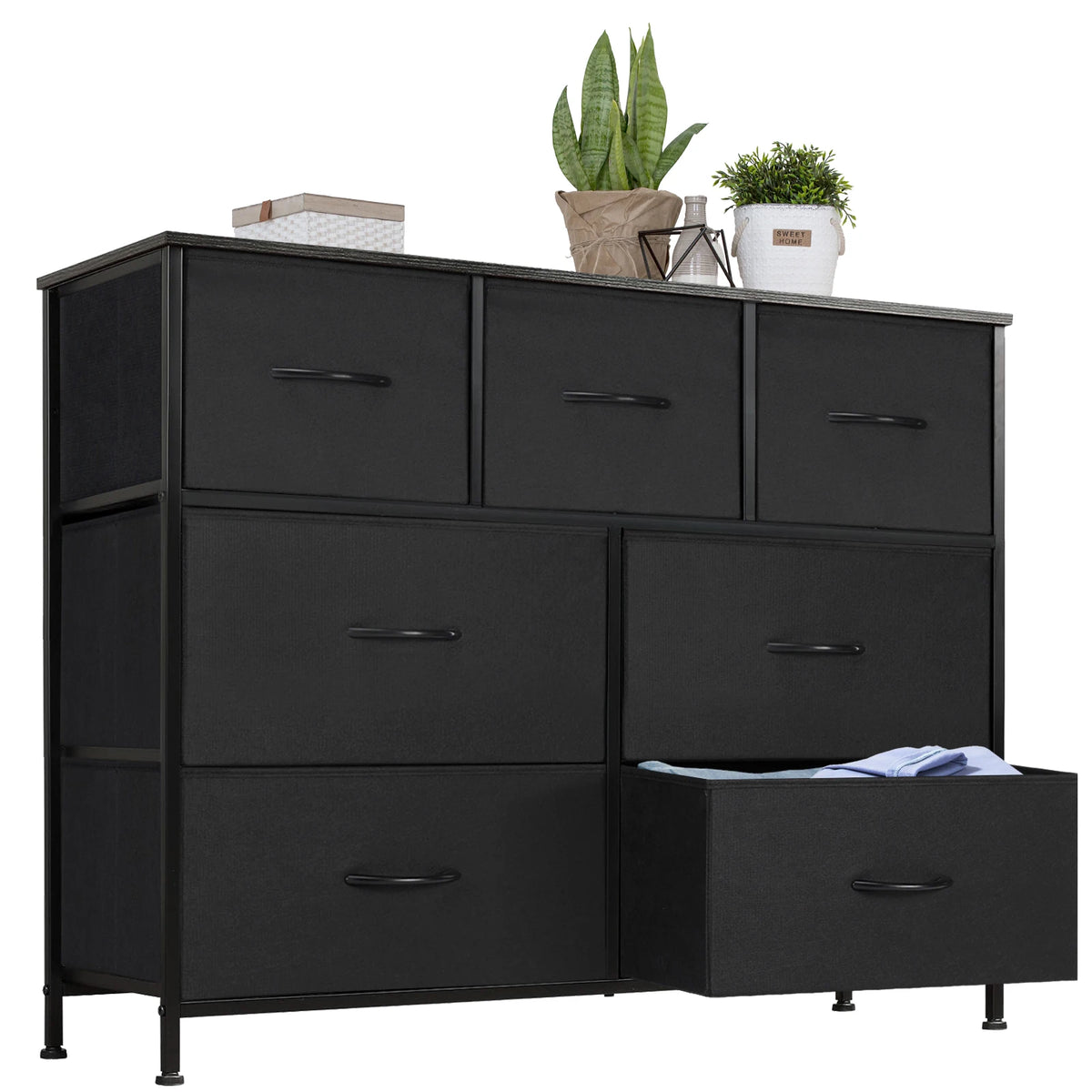 JHK Modern Fabric Drawer Dresser for Bedroom Storage Organizer