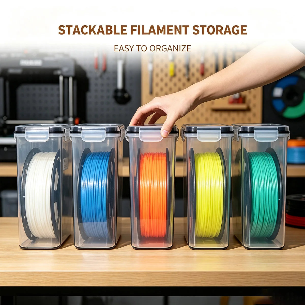 3D Printer Filament Storage Jar Set With Airtight Lids