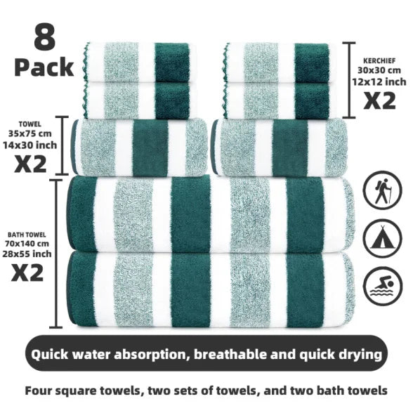 Soft Microfiber Towel Set For Bath Hand And Face Use
