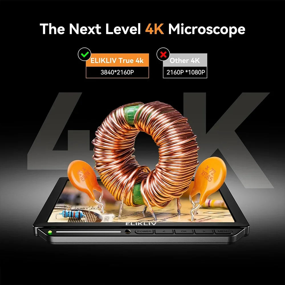 Elikliv 4K HDMI Digital Microscope for Electronics and PCB Repair