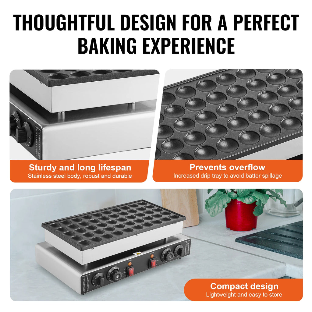 SucceBuy Commercial Nonstick Dorayaki Maker With Dual Temperature Control
