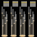 Metal Floor Candlestick Holders With LED Candles For Wedding Decor