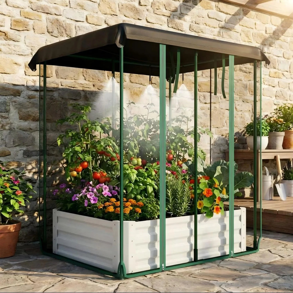 HiMISS 3 In 1 Galvanized Metal Raised Garden Bed Kit