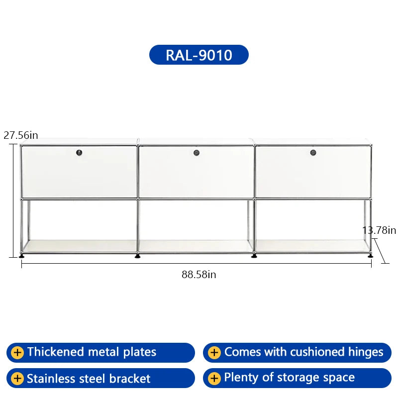 Bigcityfur Modern Metal Corner TV Stand Storage Cabinet