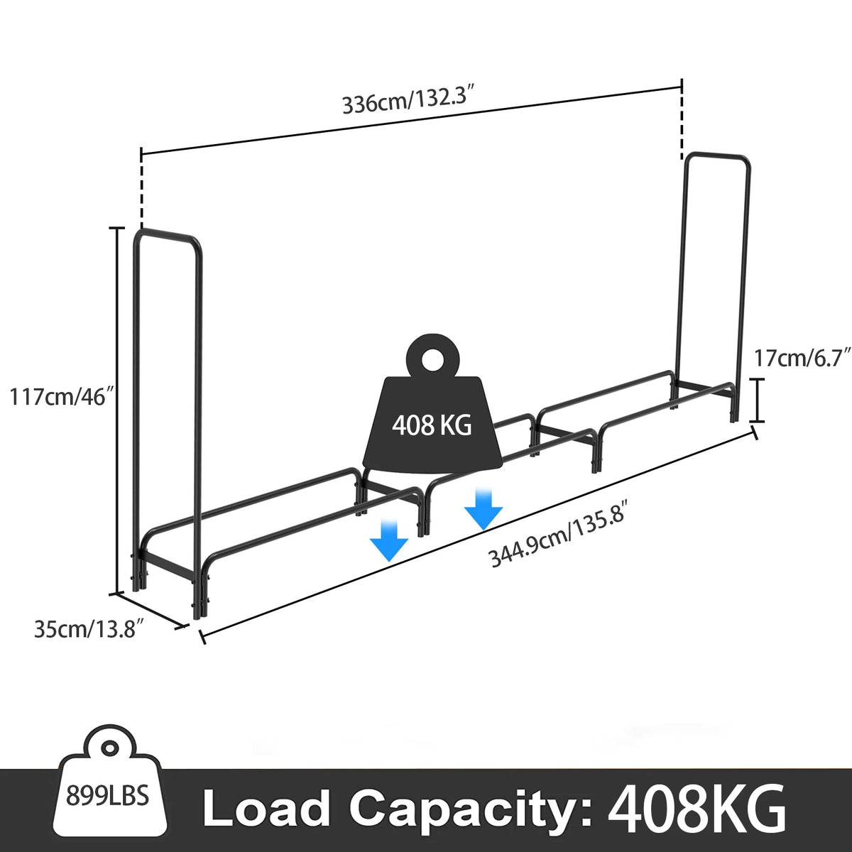 Heavy Duty Metal Outdoor Firewood Log Storage Rack