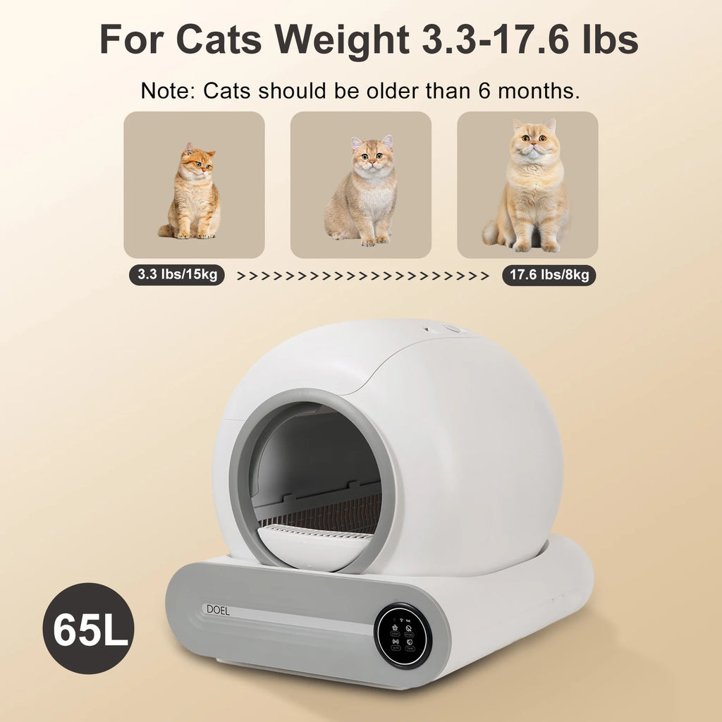DOEL Smart Automatic Self Cleaning Cat Litter Box With App Control