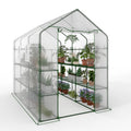 HiMISS Walk-In Greenhouse With PE Cover, Shelves And Zipper Door