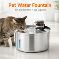 Automatic Stainless Steel Cat Water Fountain With Quiet Circulating Pump