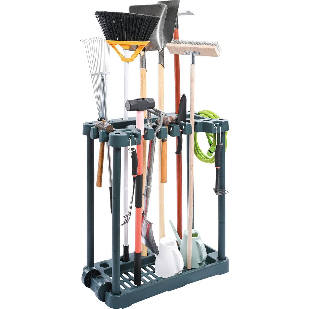 SucceBuy Garden Tool Organizer Rack for Garage Storage and Organization
